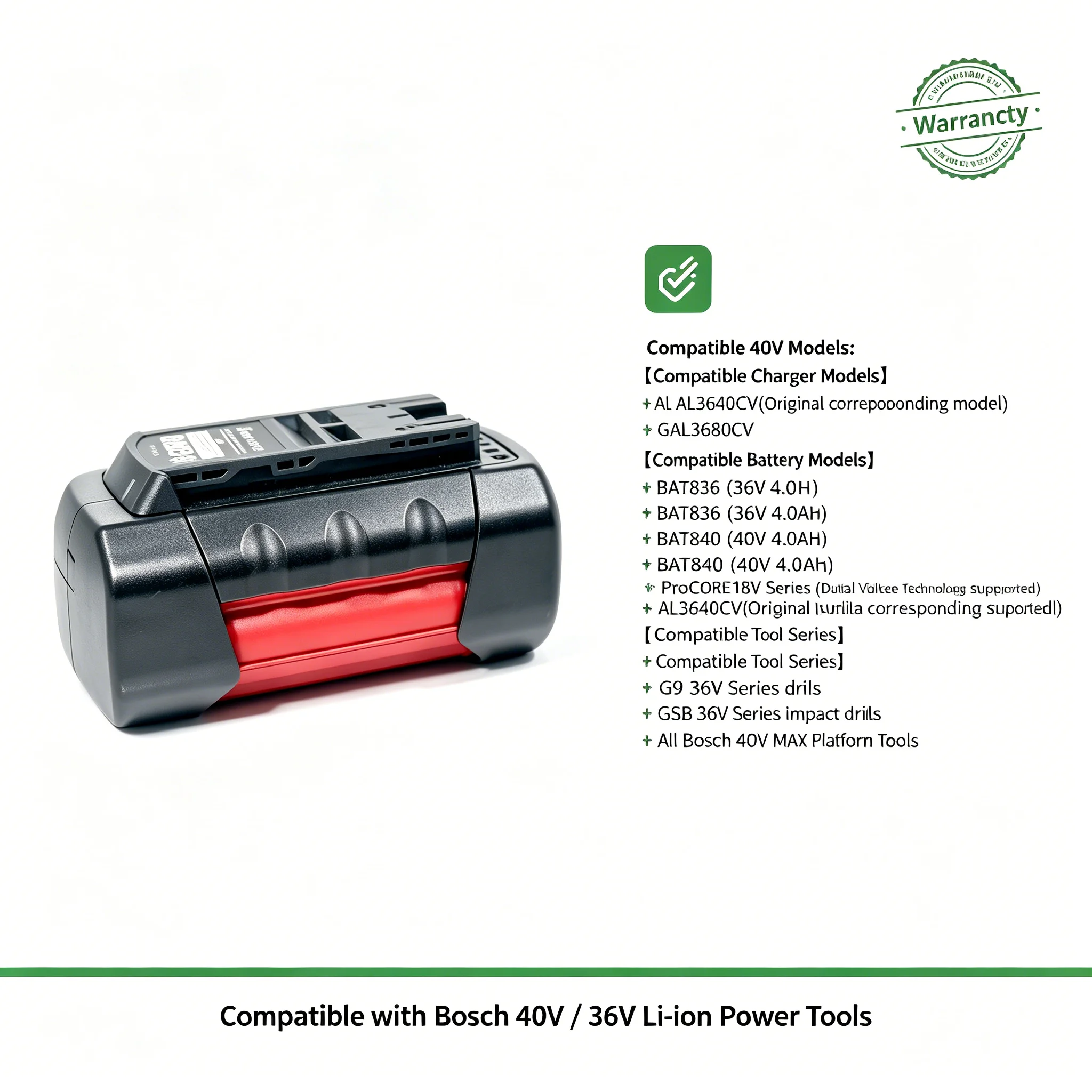 upgraded version For Bosch 40V battery 5000mAh BAT4030 BAT4040 BAT4050 BTA4060 Li-Ion Battery