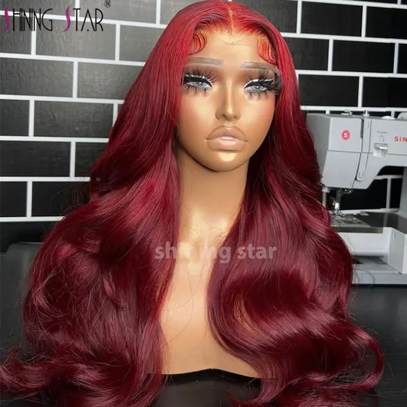 

13X6 Lace Wigs 99J Burgundy Lace Front Human Hair Wigs For Women Brazilian Body Wave Red Hair 13X4 Lace Wig Hd Lace Frontal Wigs