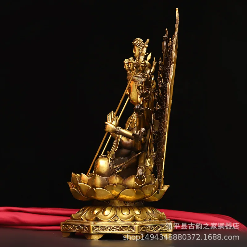 Brass Thousand-Hand Guanyin Zhunti Bodhisattva Ornament Large Home Living Room Buddha Hall Store Opening Craft Gift