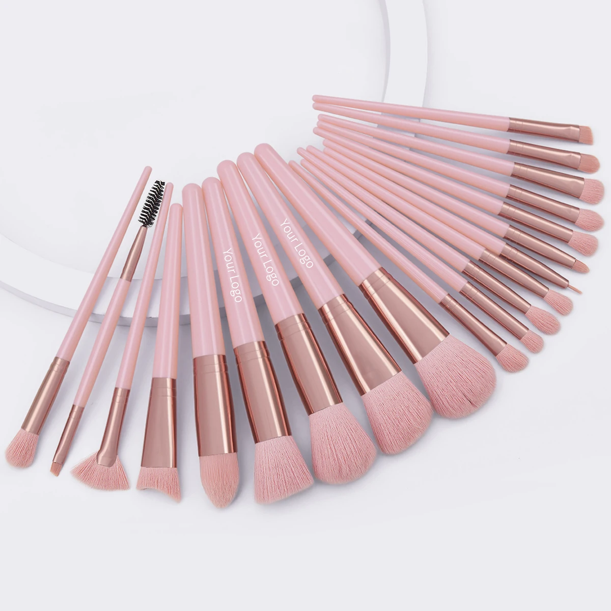 

20pcs Pink Makeup Brush Set Custom Logo Private Label Make Up Concealer Eyeshadow Blush Powder Brushes Cosmetic Beauty Tools