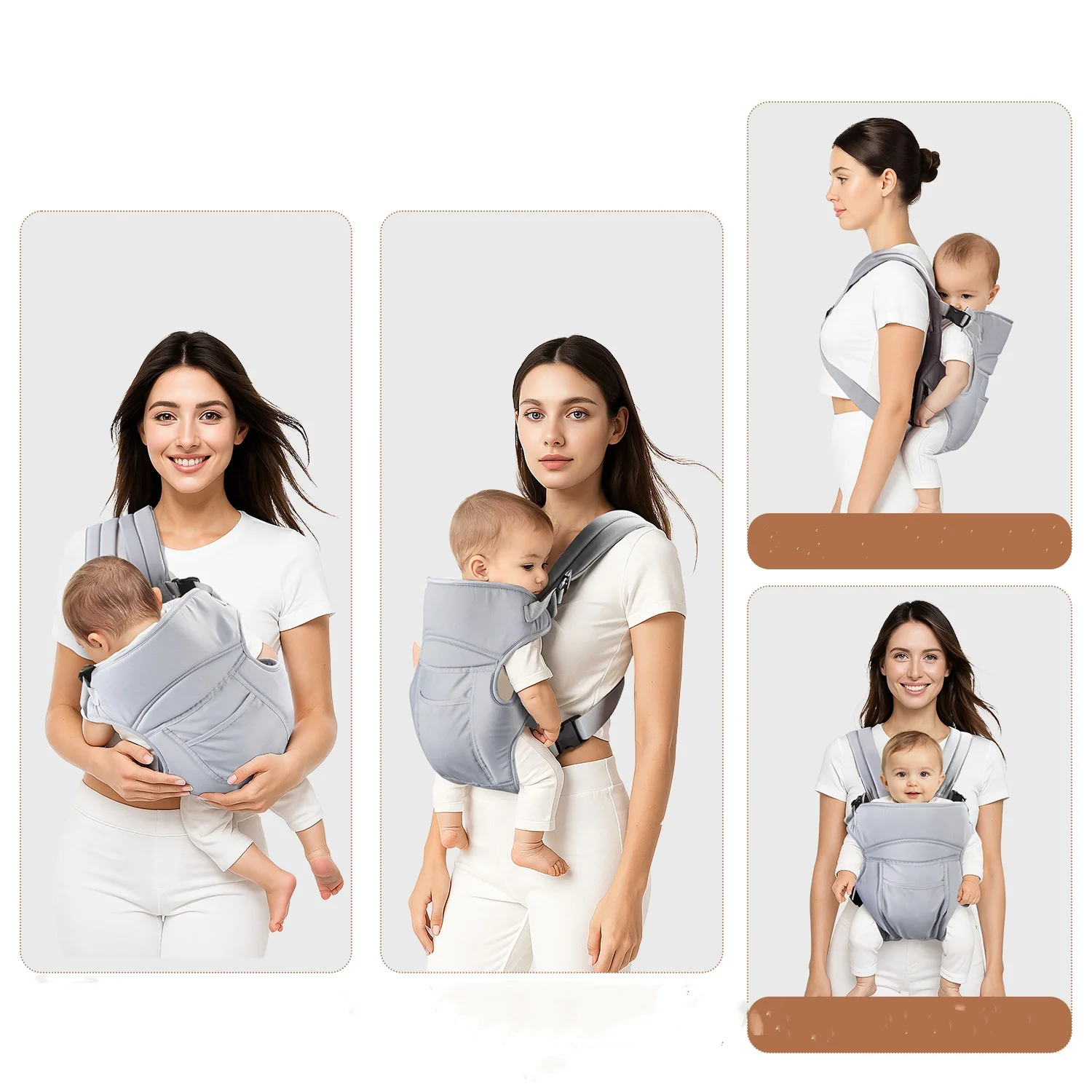 4 In 1 Baby Carrier Multi-functional Childs Waist Stool Breathable Waist Stool Front Hold Portable 4 Season