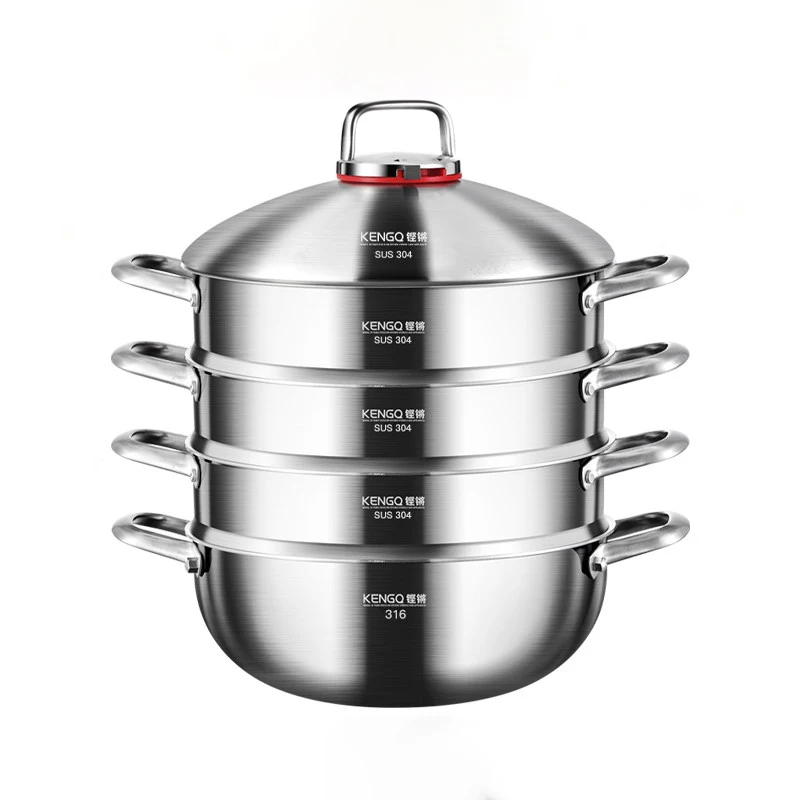 Large Capacity 316 Stainless Steel Soup Pot Steamer Pot Kitchen Cookware Micro-pressure Cooker for Gas Induction Cooker