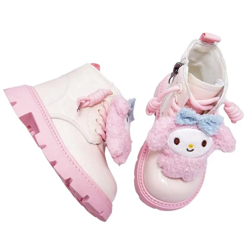 Sanrios Meisje Schoen Katoenen Laarzen Kind Laarzen Herfst Winter Anime Warm Houden My Melody Mode Zoete Nieuwe Fluwelen Korte Laarzen Meisje