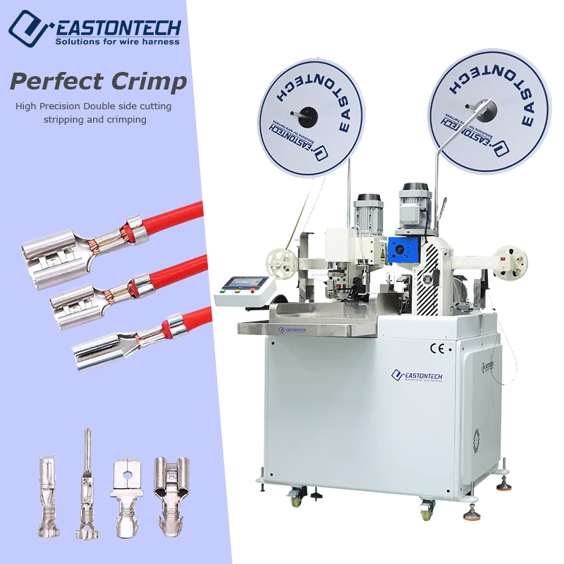 High-Speed Servo Double Head Terminal Machine EW-8360 Fully Automatic For 30#-14# Wire Cable Manufacturing For EASTONTECH
