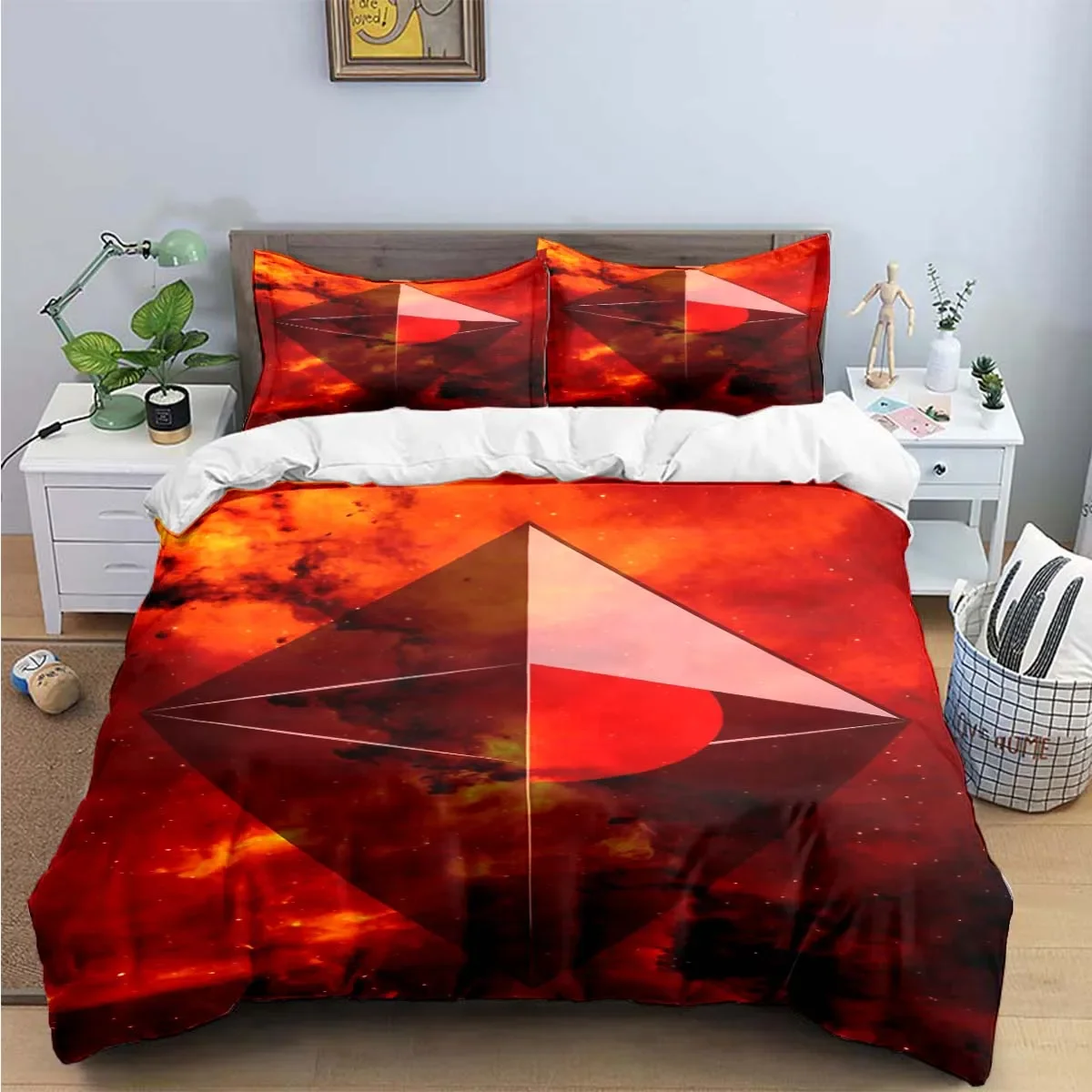 3PCS Single-sided Fashion N-No-Man Printed Comforter BeddingSets Comfortable Bedspreads Comforter Duvet King Queen Bedding Gift