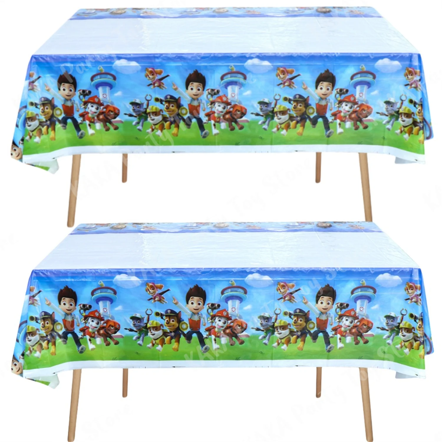 2Pcs Paw Patrol Party Rectangular Plastic Tablecloth Table Cover Baby Shower Kids Birthday Party Decoration Supplies Toys