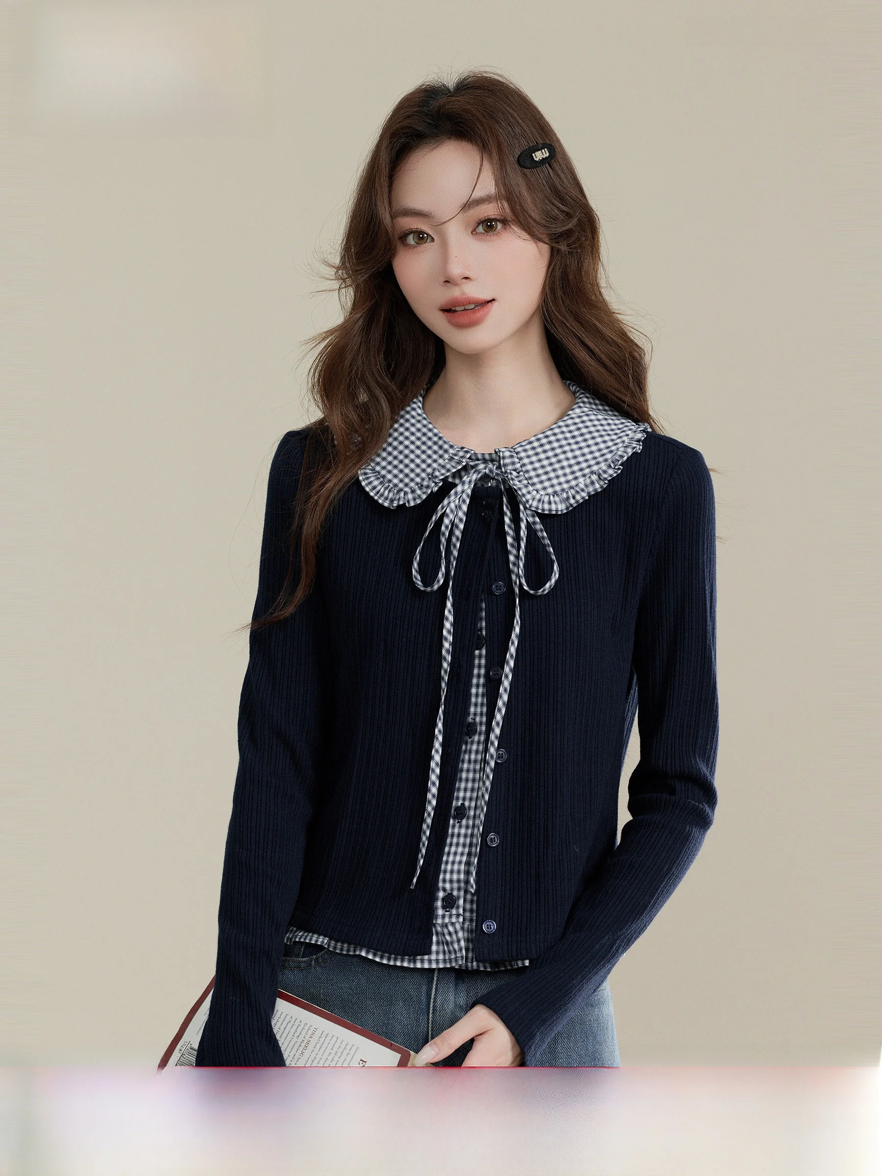 

Женский вязаный кардиган Lingjiu: укороченный и удлиненный фасон, свитер-топ, новинка весеннего сезона, милый стиль, для дома, стандартный крой