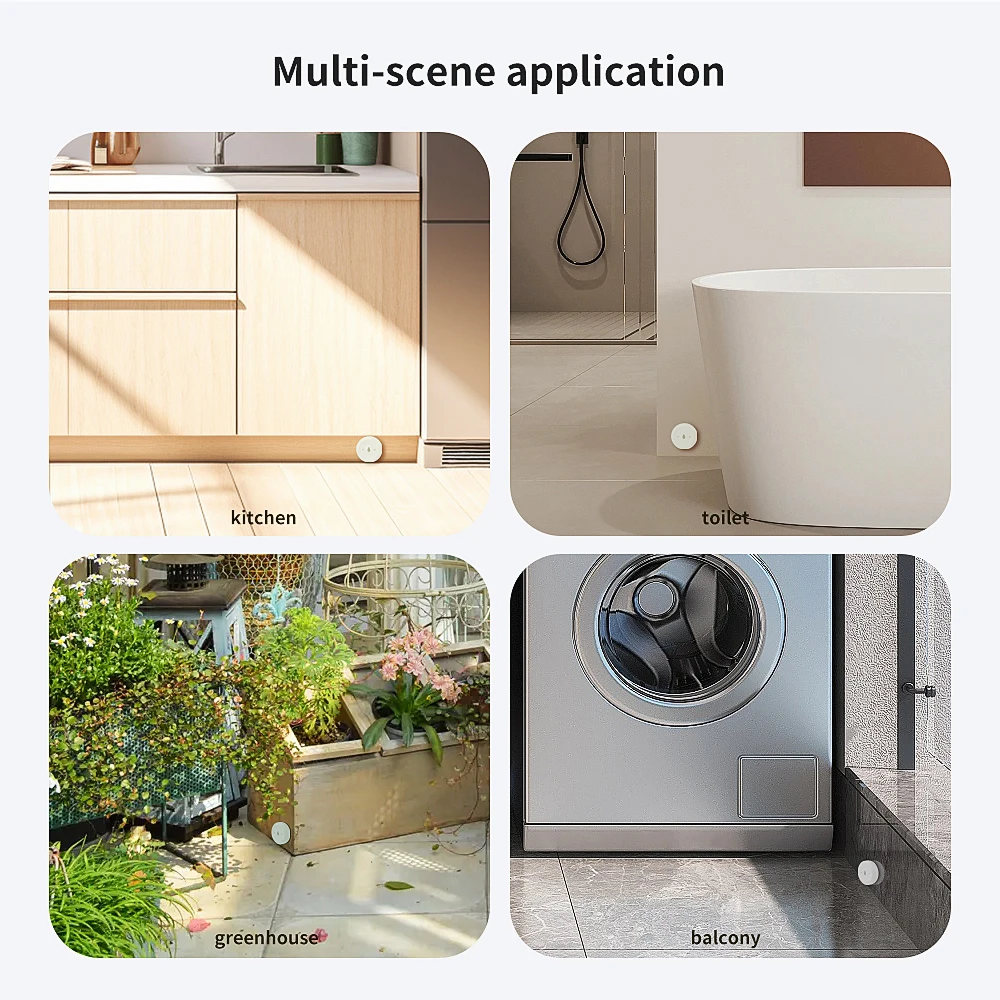 Tuya ZigBee Flood Sensor Water Leakage Alarm Security Protection Detector Smart Life Real-time Remote Monitoring Hub is Required