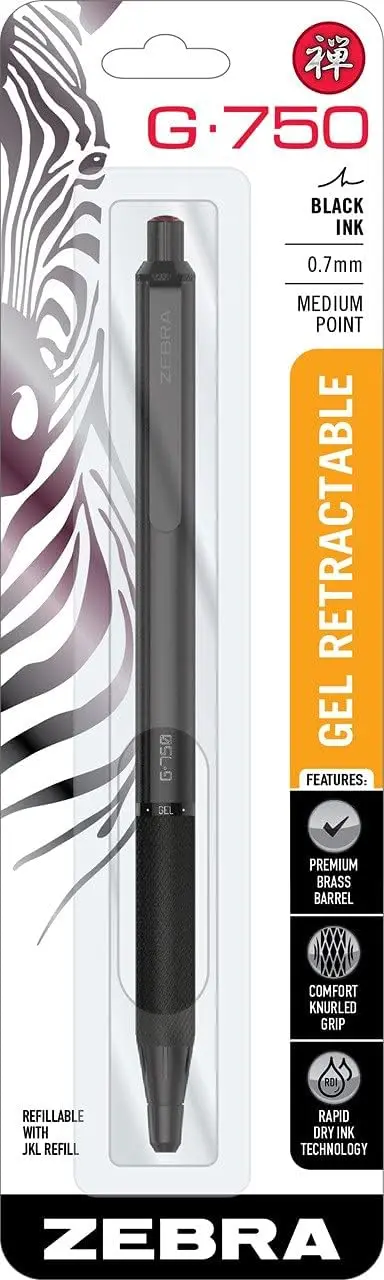 

Premium Gel Pen, 0.7mm Black Ink, Rapid Dry, Comfort Grip, Refillable, Japanese Craft Detail - 1-Pack