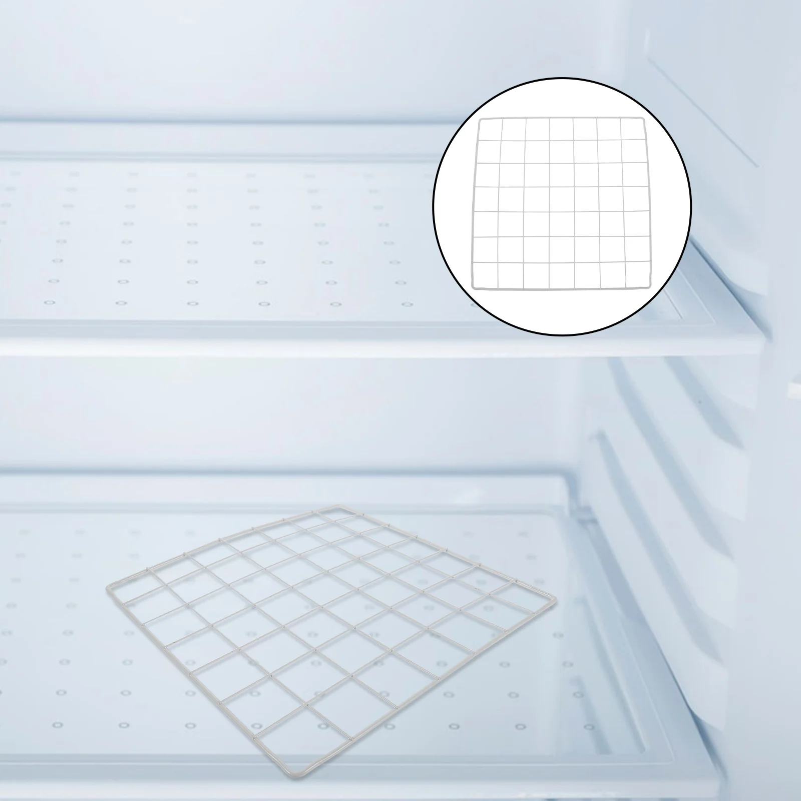 

2pcs Organizer: 11.79X11.79 Inch Metal Freezer Dividers For Deep Freezer Iron Wire Fridge Shelf Divider Rack Storage