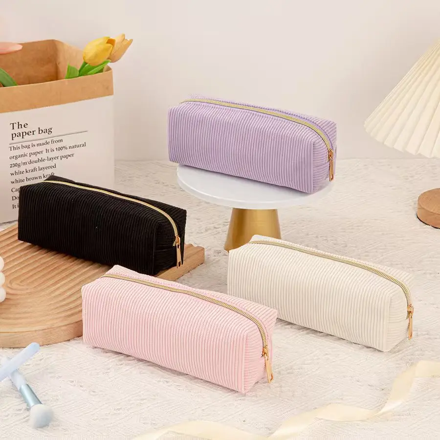 Girls Corduroy Cosmetic Bag Large-capacity Portable Toiletry Bag Travel Business Travel Storage Bag