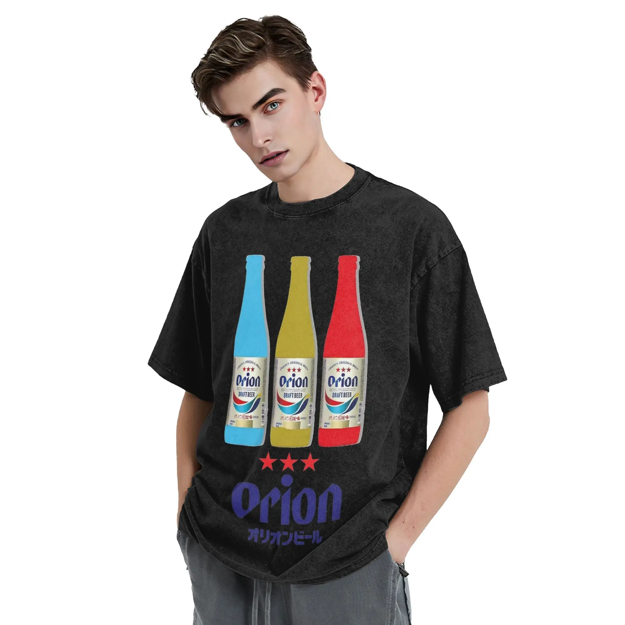 أوريون البيرة غسلها تي شيرت الشارع الشهير الهيب هوب تي شيرت تقليدي تي شيرت بلايز للرجال النساء القطن Harajuku المطبوعة