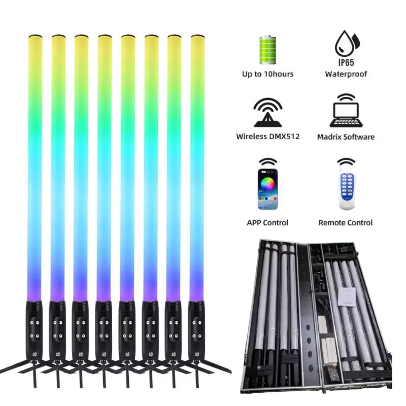 

360 Degree Wireless RGBW LED Luminous Pixel Tube Bar Light Full-Color Matrix Light for DJ Landscape Warm White Dance Table Lamp