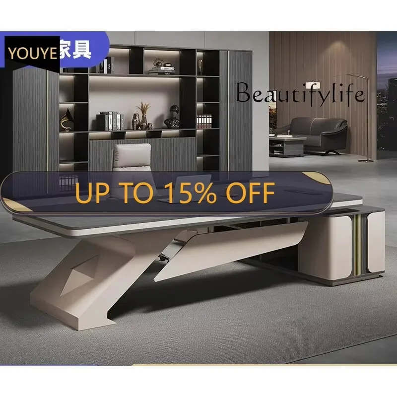 Factory Promotion J Large Desk Office Desk And Chair Combination President Table Supervisor Table Simple Modern Office Furniture