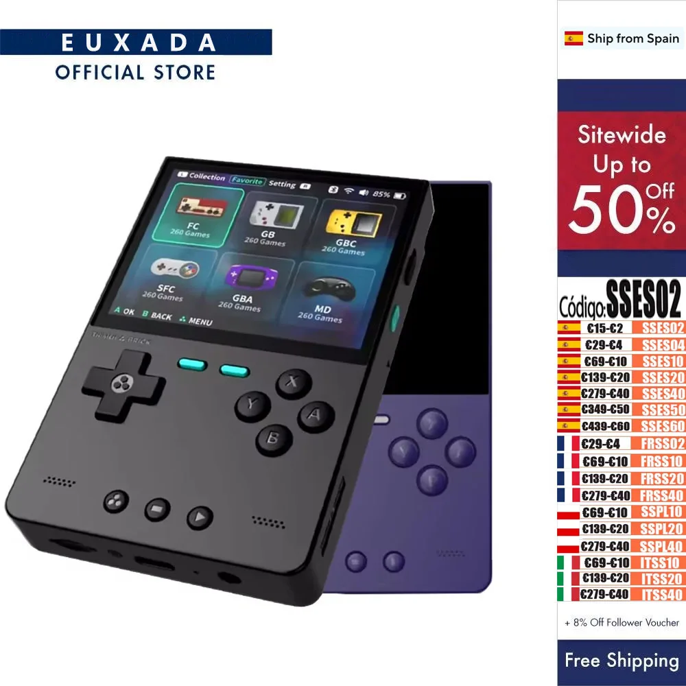 Trimui BRICK Déterminer les consoles de jeux, écran IPS 3.2 pouces, 400ppi, émulateur 3000mAh, jeux vidéo rétro portables, Linux Allwinner