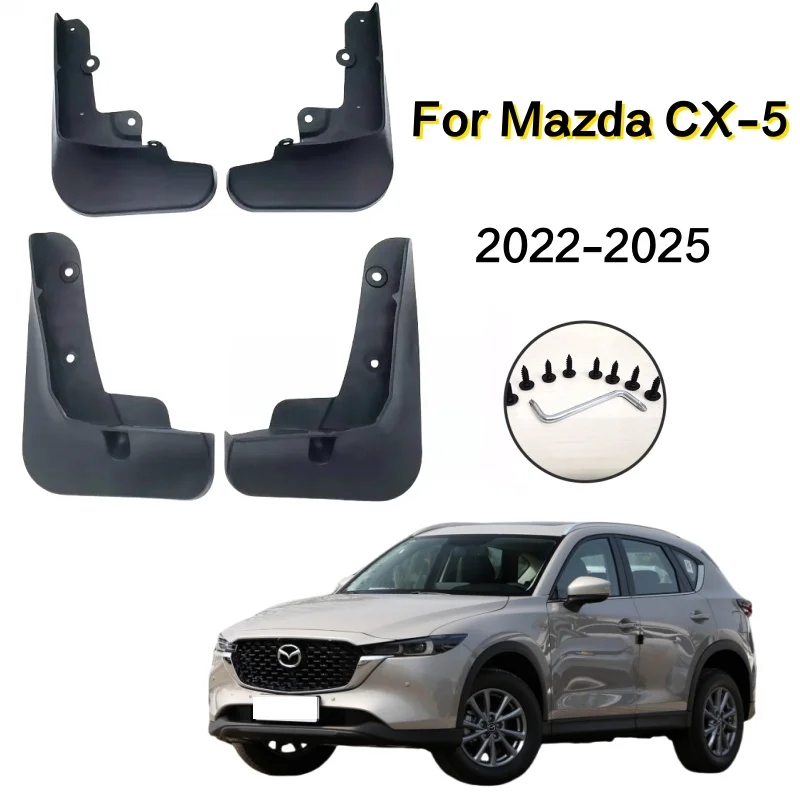 4 Pcs Car Front Rear Mud Flap for Mazda CX-5 CX 5 2022 2023 2024 2025 Mudguards Splash Guards Car Refit Accessory