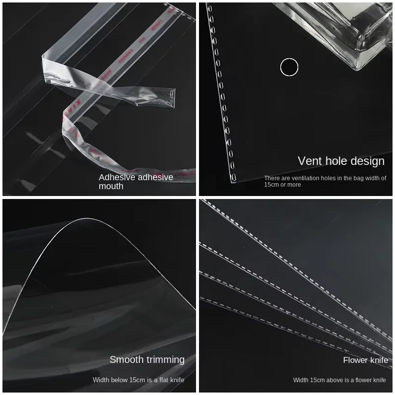 100pcs OPP self sealing transparent plastic bag cellophane self-adhesive packaging jewelry candy cookies gift packaging bag image 4