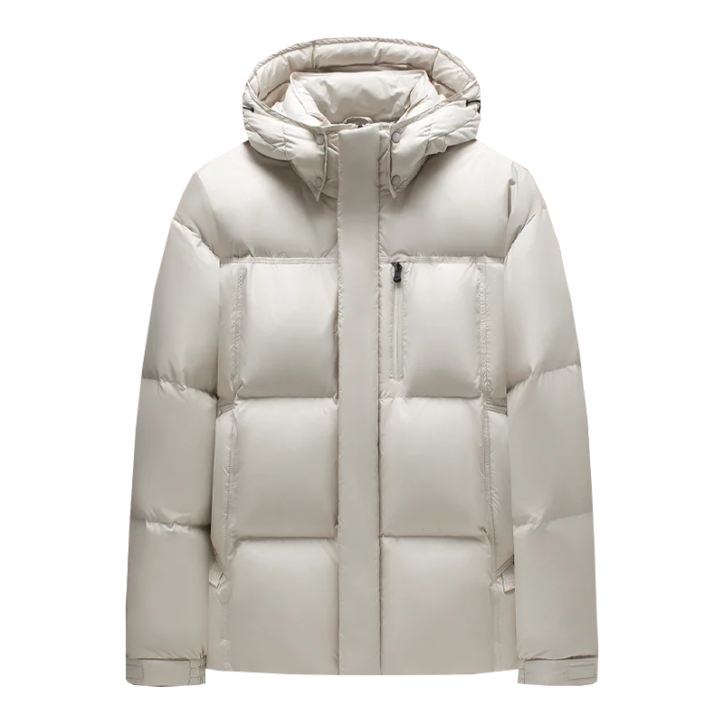 Solid Color Warm Hooded 90% White Duck Down Jackets 2025 Winter Men's Windproof Puffer Coats Outwear Thick Paaded Tops Clothing