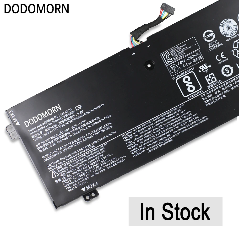 Imagem -05 - Dodomorn-bateria do Portátil para Lenovo Yoga L16c4pb1 72013ikb 720-13ikbr 710-15ikb 730-13ikb 13ikbr L16l4pb1 L16m4pb1 7.68v 48wh