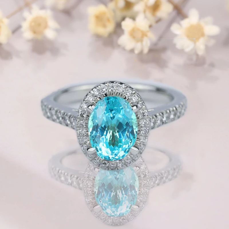 

Paraiba 2.0CT Yttrium Aluminum Garnet(YAG) Thanksgiving Womens Ring Simple Style 925 Sterling Silver Fashion Jewelry Gift