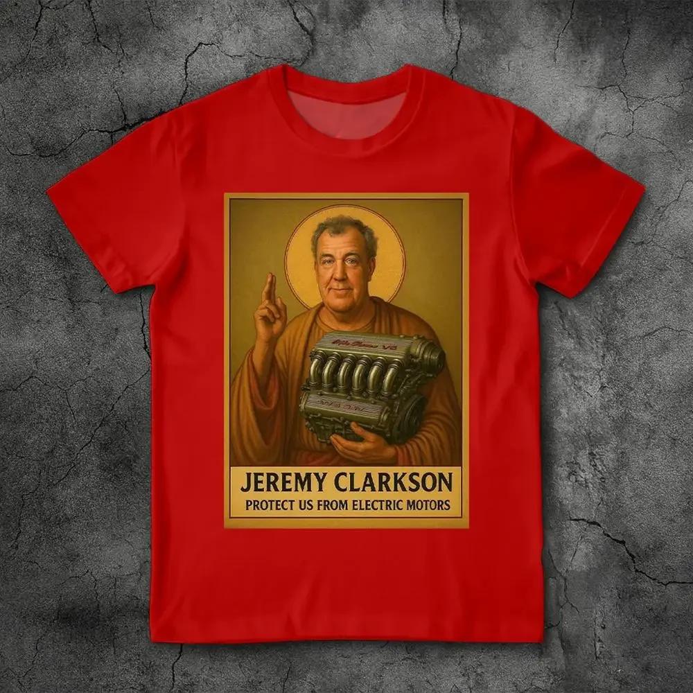 Jeremy Clarkson Merchandise für Fans: „Schützt uns vor Elektromotoren“-T-Shirt, Top Gear, lustiges Meme, grafisches T-Shirt, Unisex, lässiges, locker geschnittenes T-Shirt. – Detail 6