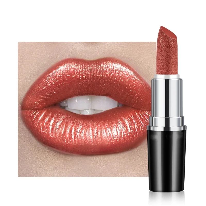 Bold & Intense Glitter Shiny Metallic Lipstick Pearlescent Lip Tint, Long Lasting Lip Senior Matte Lip Makeup Gifts For Women