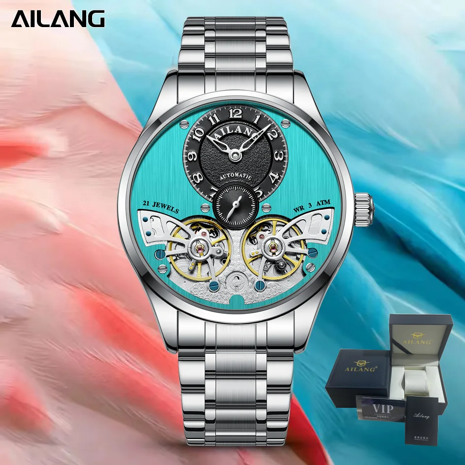 AILANG Jam Tangan Mekanik Pria Jam Tangan Mewah untuk Pria Tourbillon Skeleton Jam Tangan Pria Jam Pria Sapphire Dropshipping