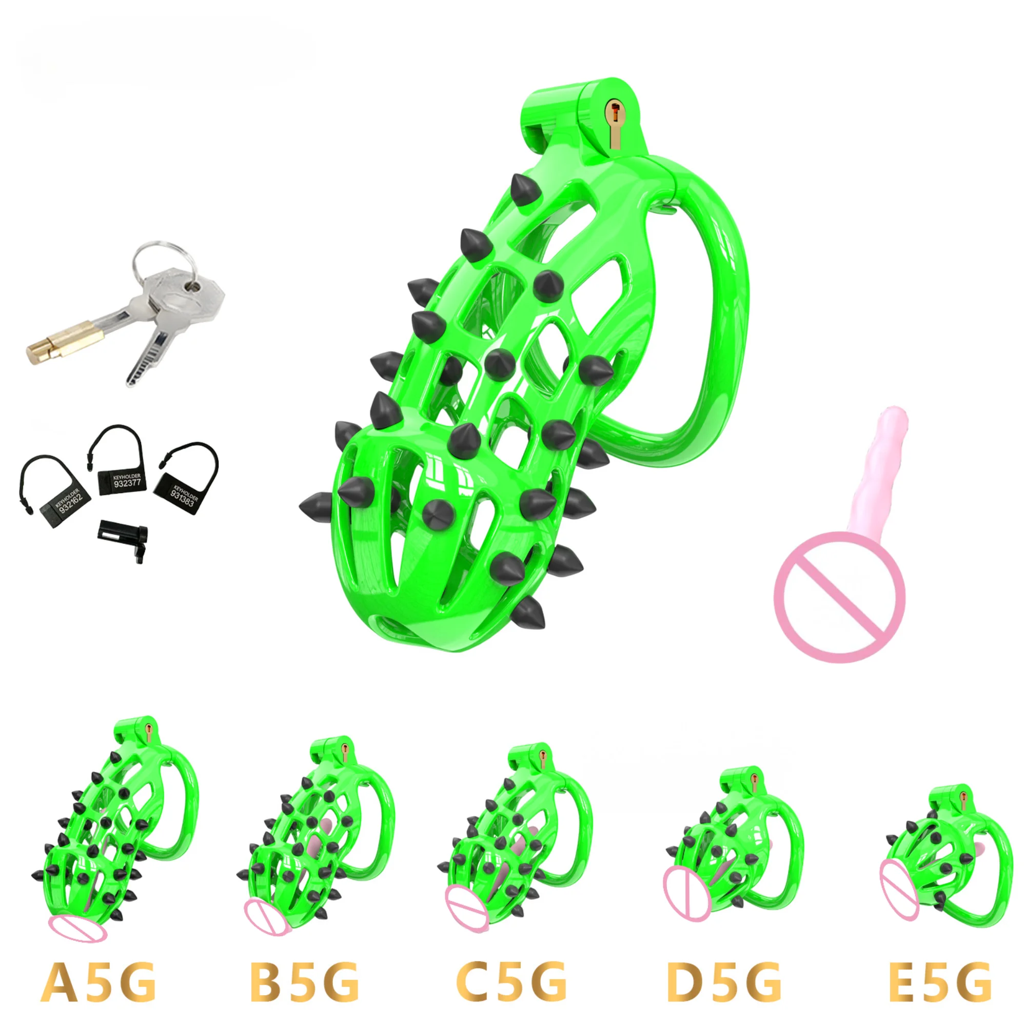 Новинка 2024, пластиковая клетка верности с 5 размерами, мужское устройство верности для мужчин, эротические секс-игрушки для взрослых, 18 +
