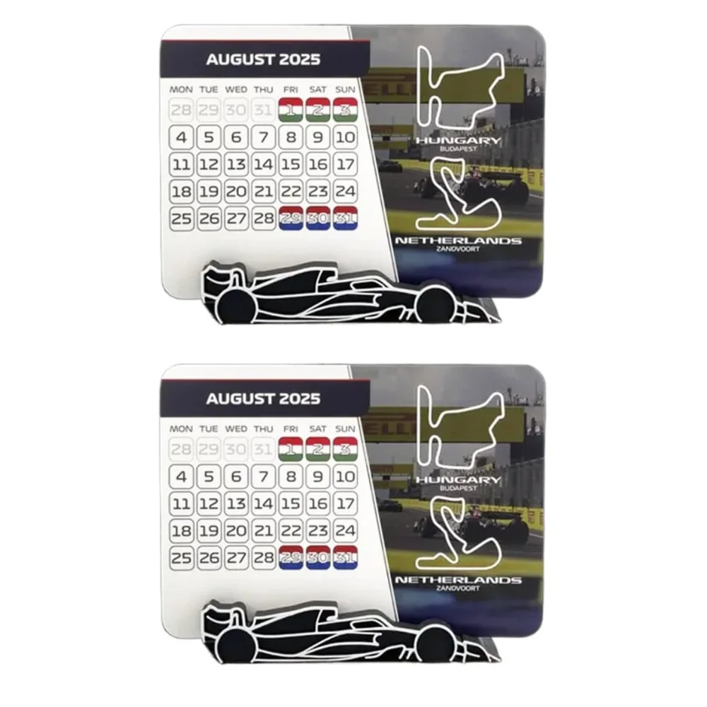 

2 Pcs Creative Car Racing Desktop Calendar with Bracket Experience Motor Calendar Thrill Cool Calendar Office