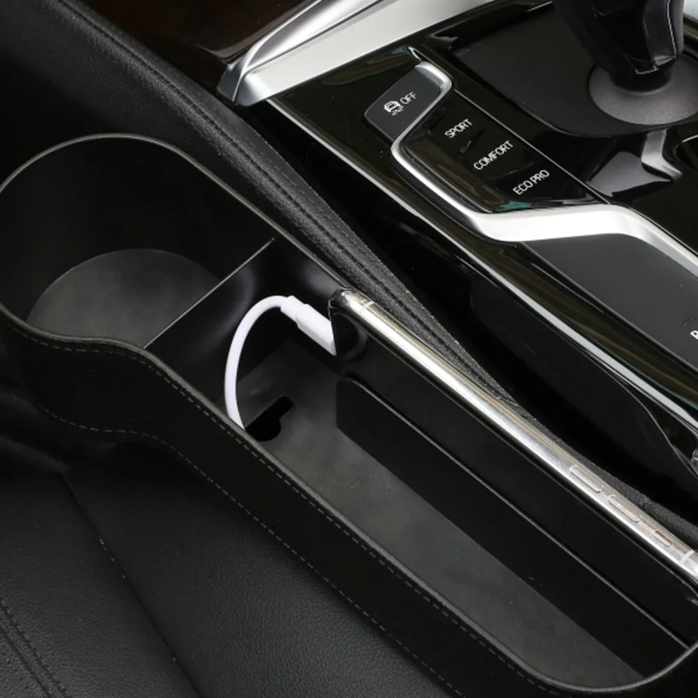 

2pcs Car Seat Gap Storage Box Plastic Organizer For Phone Keys Cup Lightweight Portable In-Car Console Side Container