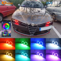 For Alfa Romeo 159 Brera Spider RF Remote Bluetooth-Compatible APP Multi Color Ultra Bright RGB LED Angel Eyes Kit Halo Rings