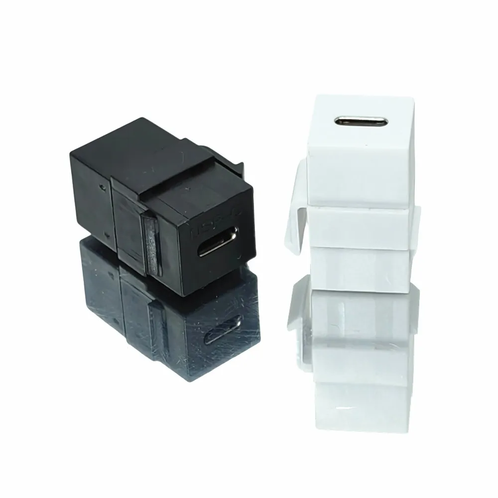 USB C Keystone Jack Adapter USB 3.1 Type-C Socket Charging Data Cable Connector Extender for Wall Plate Outlet Panel Module
