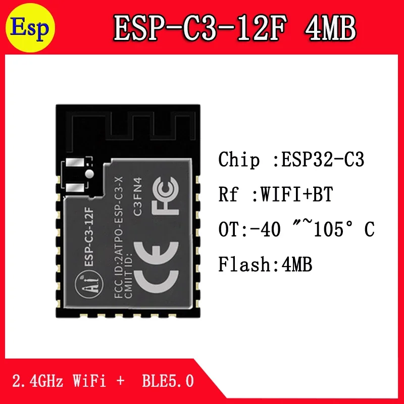 ESP32-C3 ESP-C3-12F C3FN4 4MB WiFi+ BLE 5.0 and 2.4GHz WiFi Wireless Dual componentes electrónicos control board