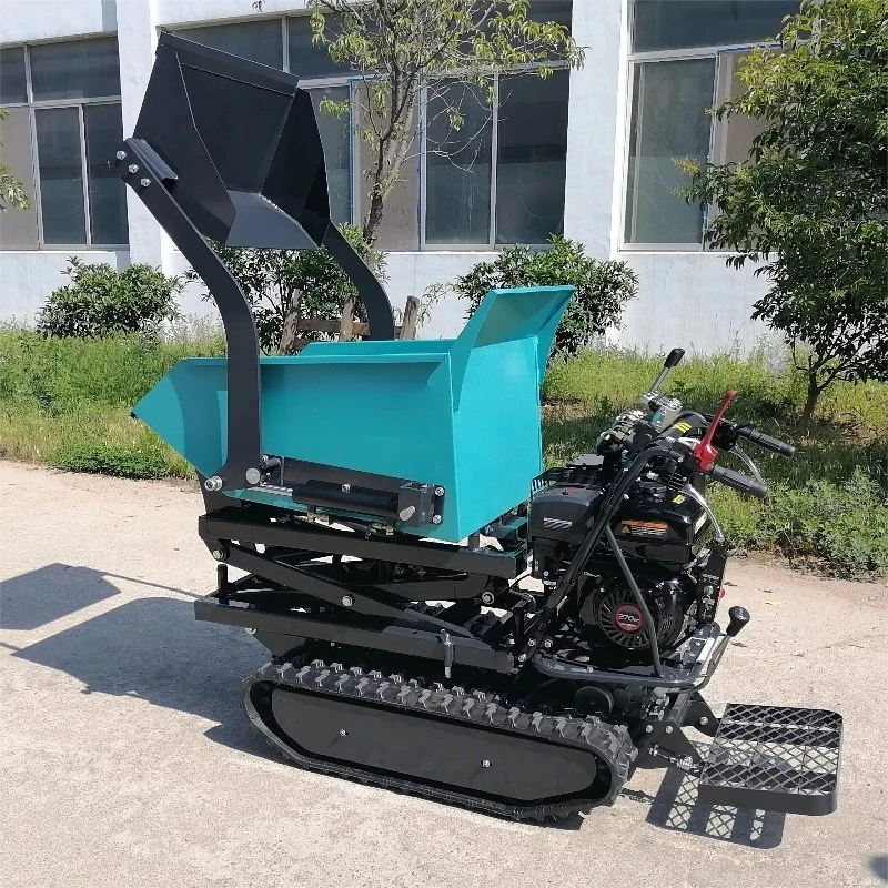 Cheap Price Mini Dumper 500KG Loading Capacity Hydraulic Lifting Crawler Wheelbarrow Electric Start