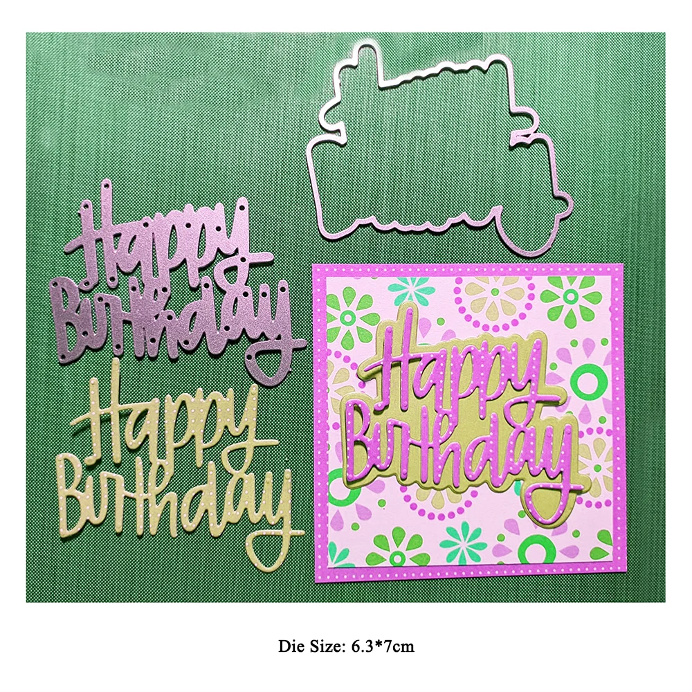 

Metal Cutting Dies Cut Words Happy Birthday Scrapbook Decoration Paper Craft Knife Mold Template Punch Stencils