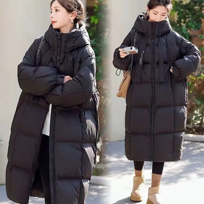Women's Fall Winter Tops Coat Cotton Coat Long Thickened Bread Clothes Slim Loose Soft Comfortable Trends New Versatile Niche
