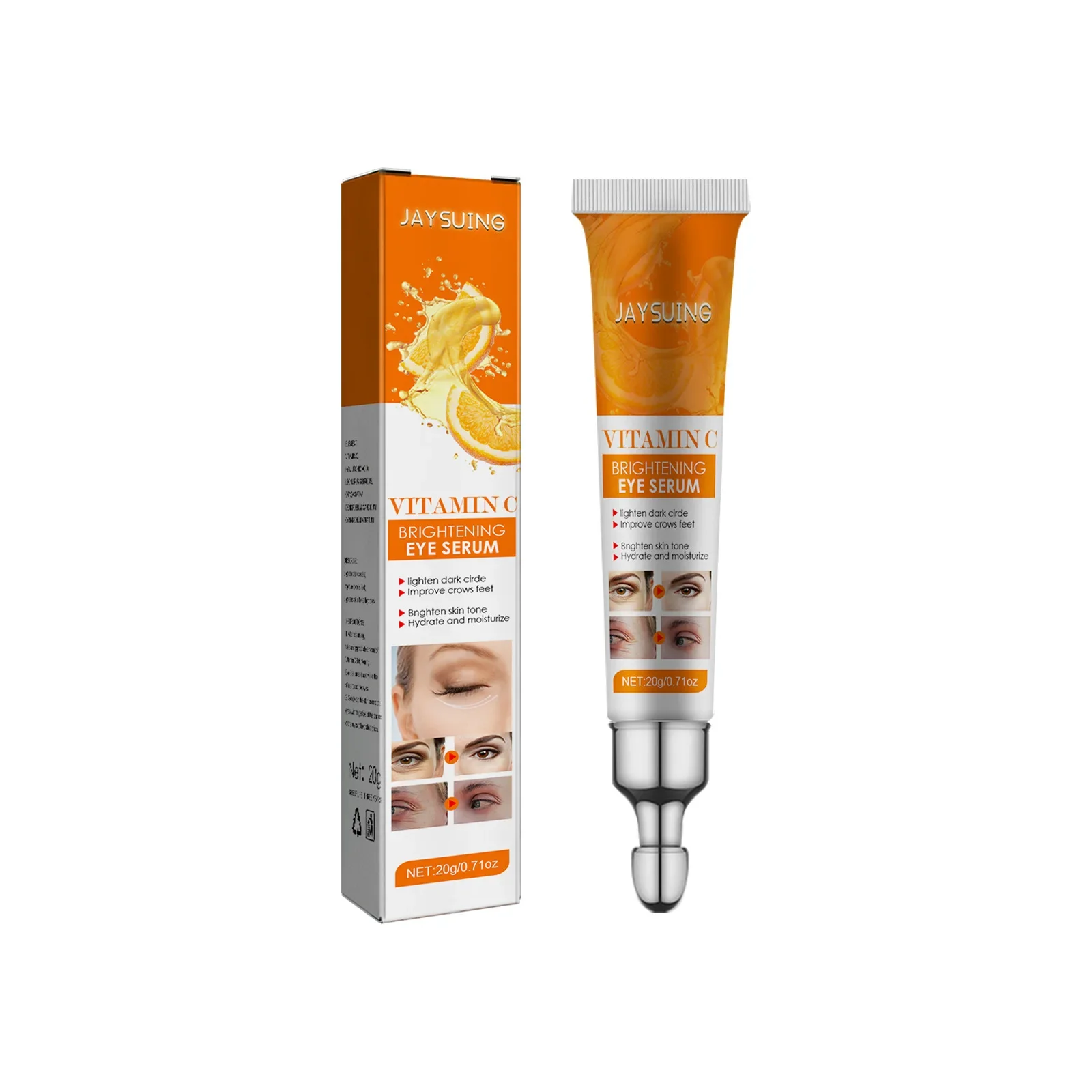 

Vitamin C Brightening Eye Cream Lighten Dark Circle and Improve Crows Feet, Brighten Skin Tone & Hydrate and Moisturize, 20g