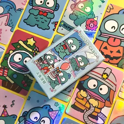 50pcs 카드 인어 Hanton HANGYODON 레이저 사진 카드 Sanrio 2D 주변 장치 자체 인쇄 폴라로이드 LOMO 카드 북마크 컬렉션