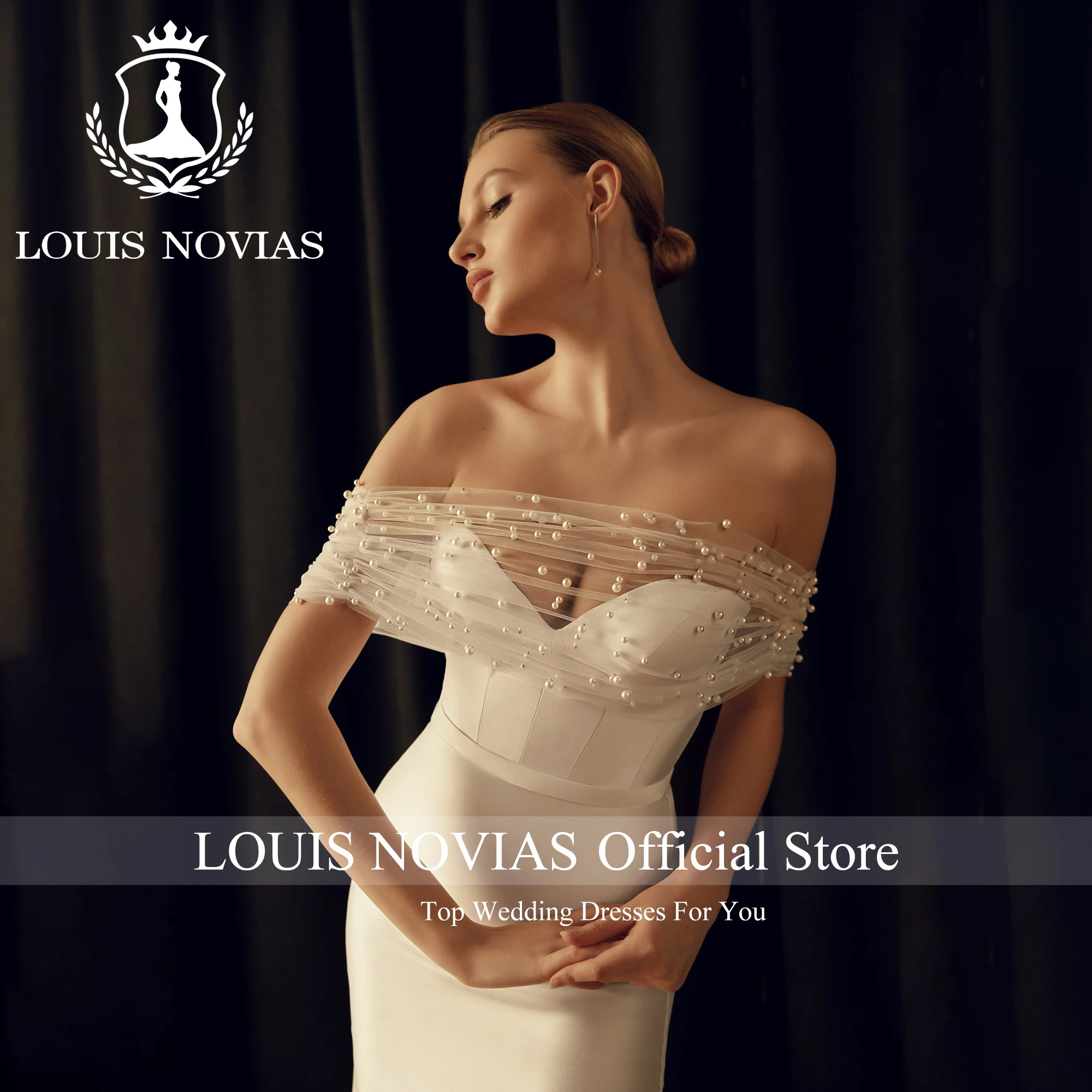

LOUIS NOVIAS Новое поступление для женщин винтажное свадебное платье с жемчугом и шлейфом Vestidos De Novia