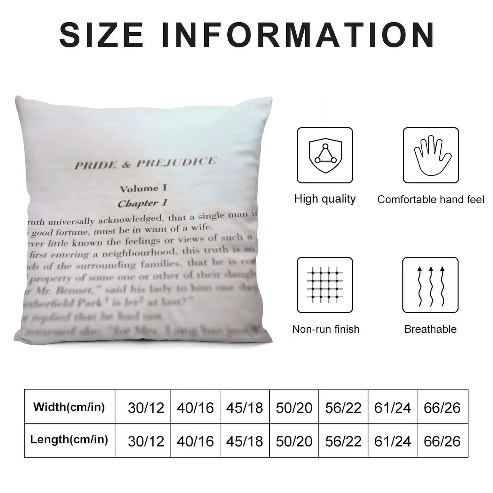 Pride & Prejudice Throw Pillow Decorative Cover For Living Room luxury home accessories pillow