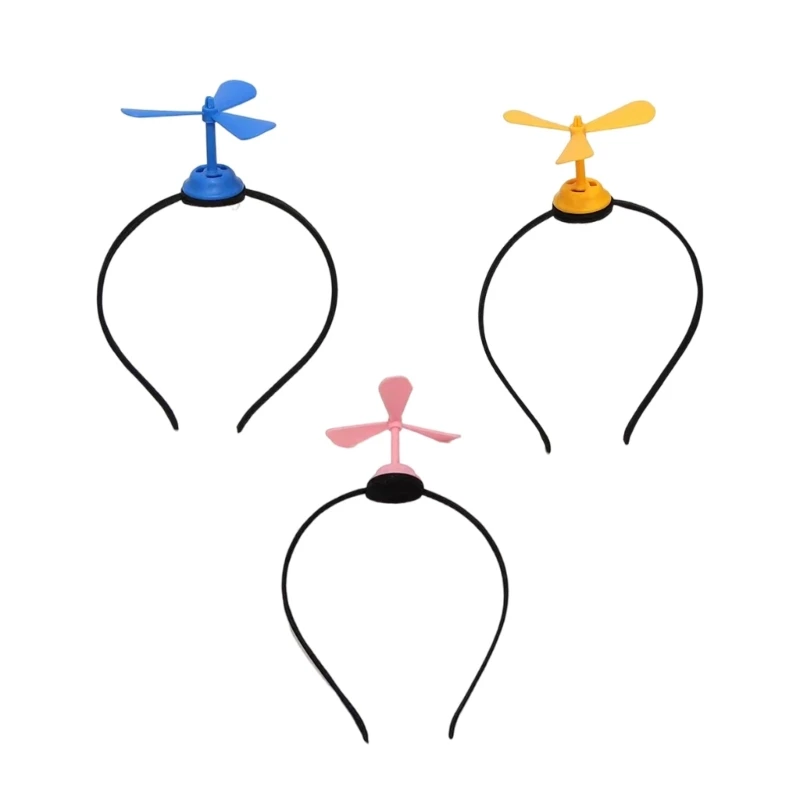 39BC 10Pcs/set Headbands Windmill Head Decoration Gentle On Skin Anti Slip Hair Hoop For Fitness Outdoor Activities
