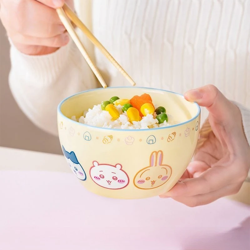 

Anime Chiikawa Cute Kawaii High Aesthetic Ceramic Rice Bowl Food Grade Individual Home Portable Lightweight Durable Gifts