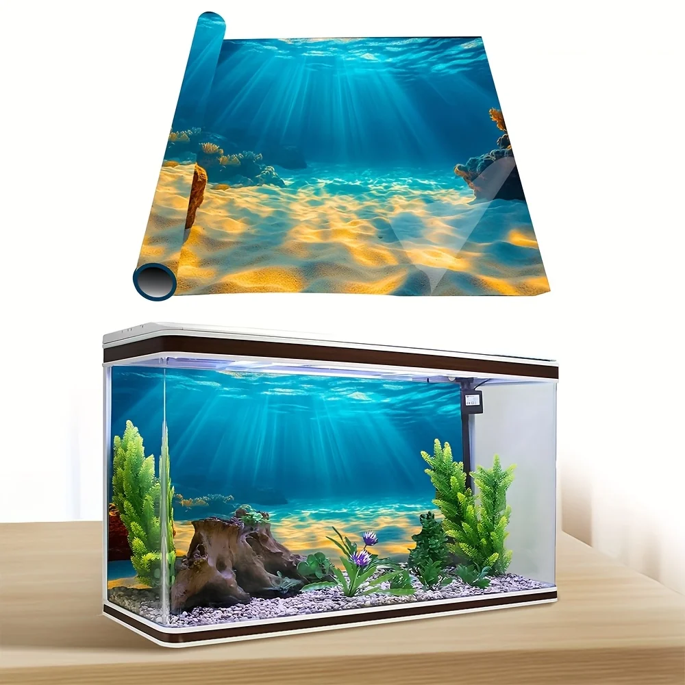 Sunshine Beach, Aquarium-Hintergrundtapete, Aquarium-Aufkleber, geeignet für Aquarien, Aquarien, High Definition – Detail 3