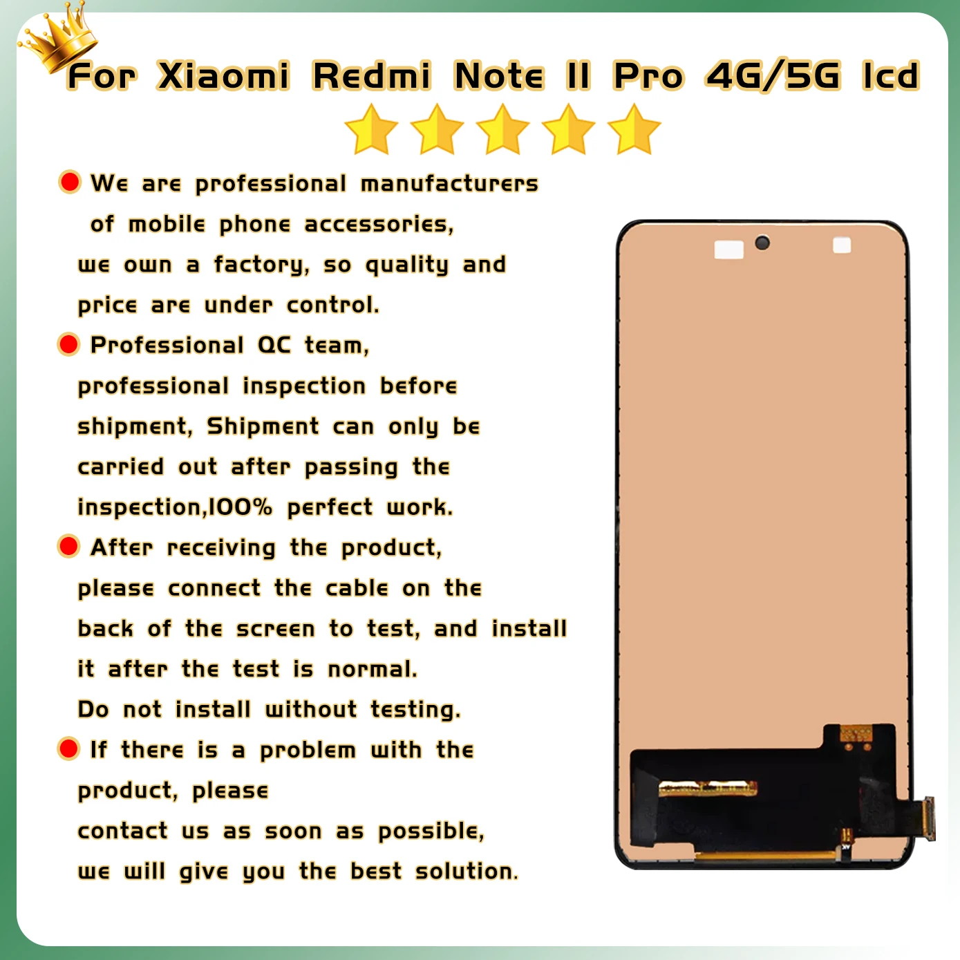 Screen For Xiaomi Redmi Note 11 Pro 4G / 5G LCD Touch Screen 2201116TG 2201116TI 21091116I 2201116SG Display Digitizer Assembly