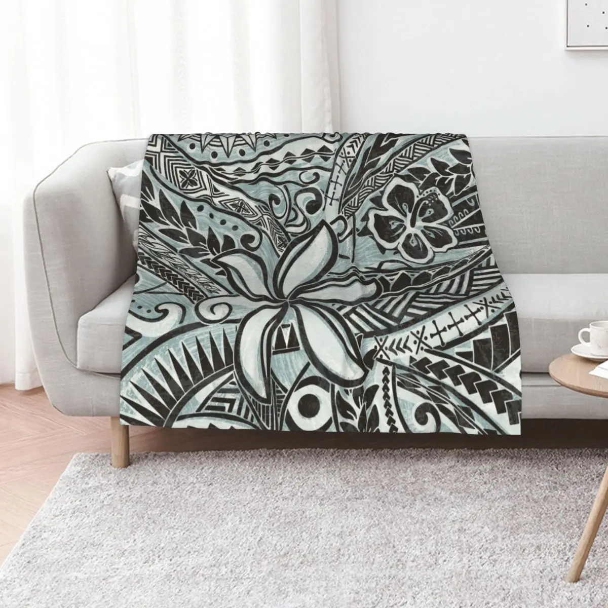Hawaiian Slate Ocean Spray Print Throw Blanket Quilt Bed Tourist Flannel Fabric Thins Blankets