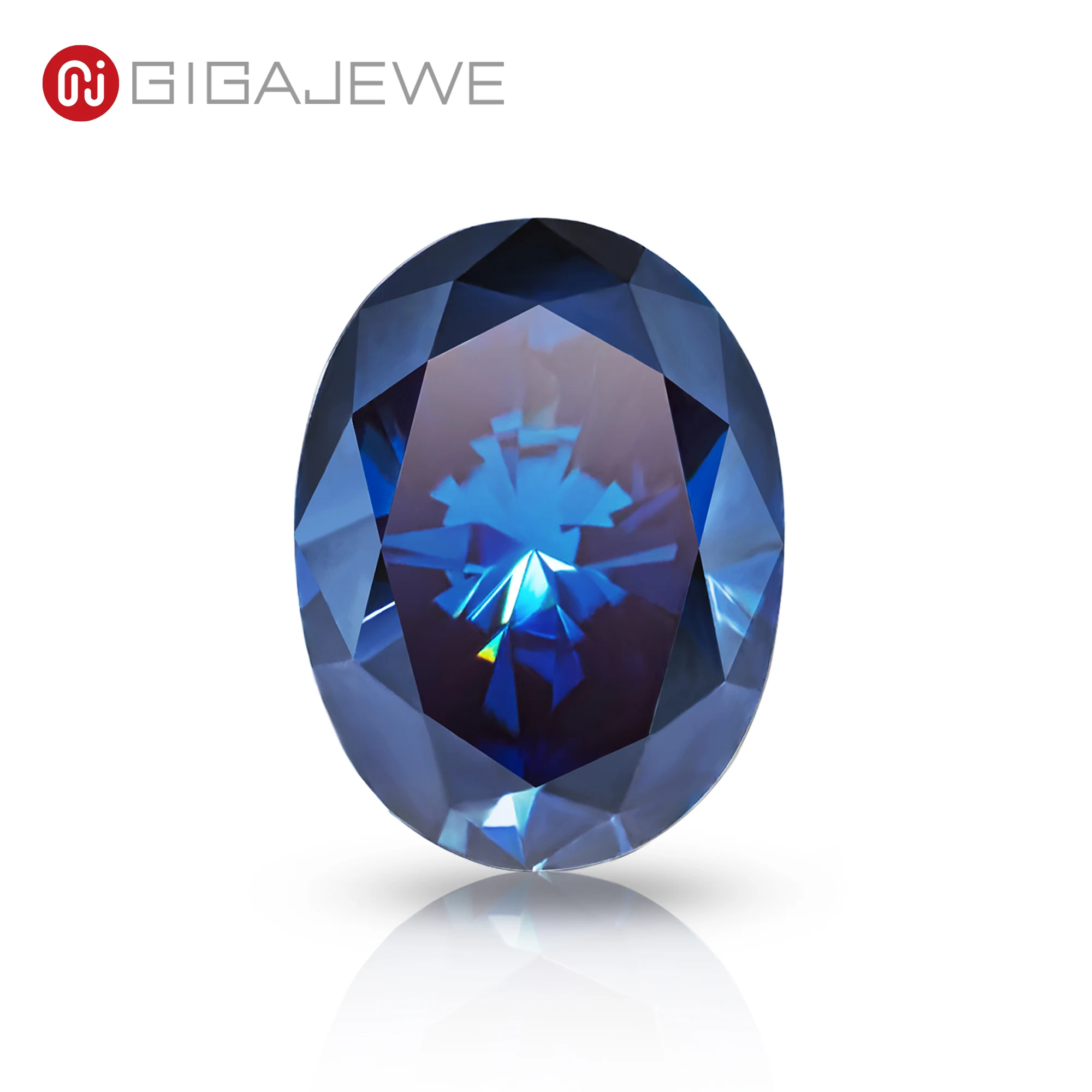 

GIGIGAJEWE Customized Oval Dark Blue Color VVS1 Natural Growth Moissanite Loose Diamond Test Passed Gemstone For Jewelry Making