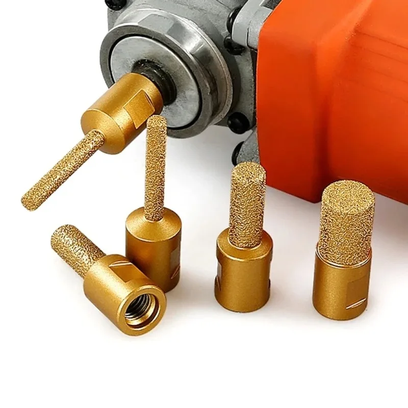 

3pcs Round Shank Vacuum Brazed Burr Rotary Grinding Head for Angle Grinder, High Efficiency Edges Trimming and Grooving Tool