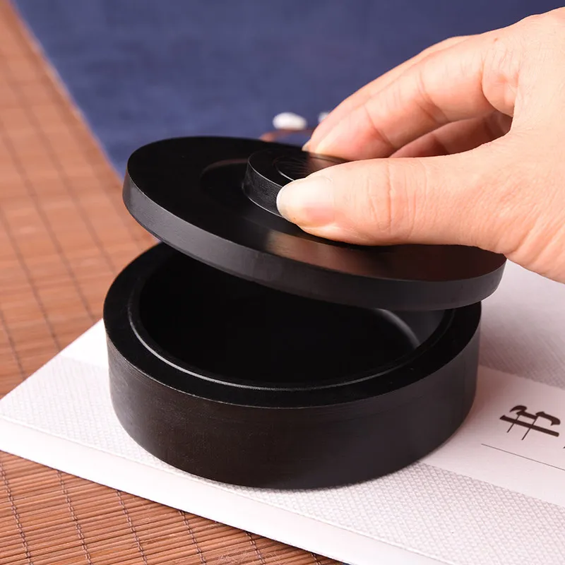 Natural Stone Inkstone With Cover Anti Drying Ink Grinding Slab For Chinese Sumi Painting Writing Calligraphy Beginners Practice