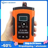 Foxsur 12V 5A Car Battery Charger LCD Display Full Automatic Intelligent Battery Chargers Multiple Protection Pulse Repair