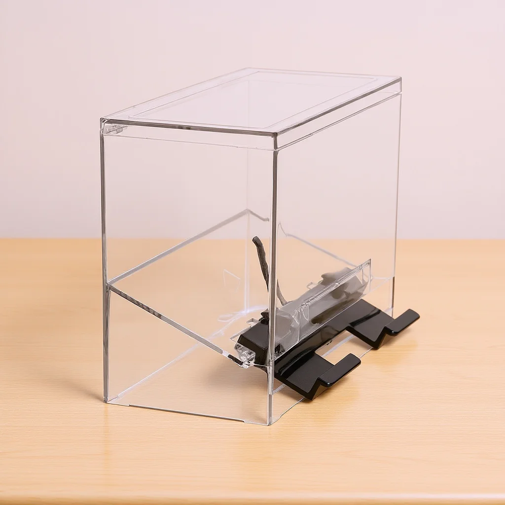 

Acrylic Straw Container with Pressing Dispenser Smooth Surface Non-Slip Bottom Reusable Clear Storage Box for Bulk Drinking